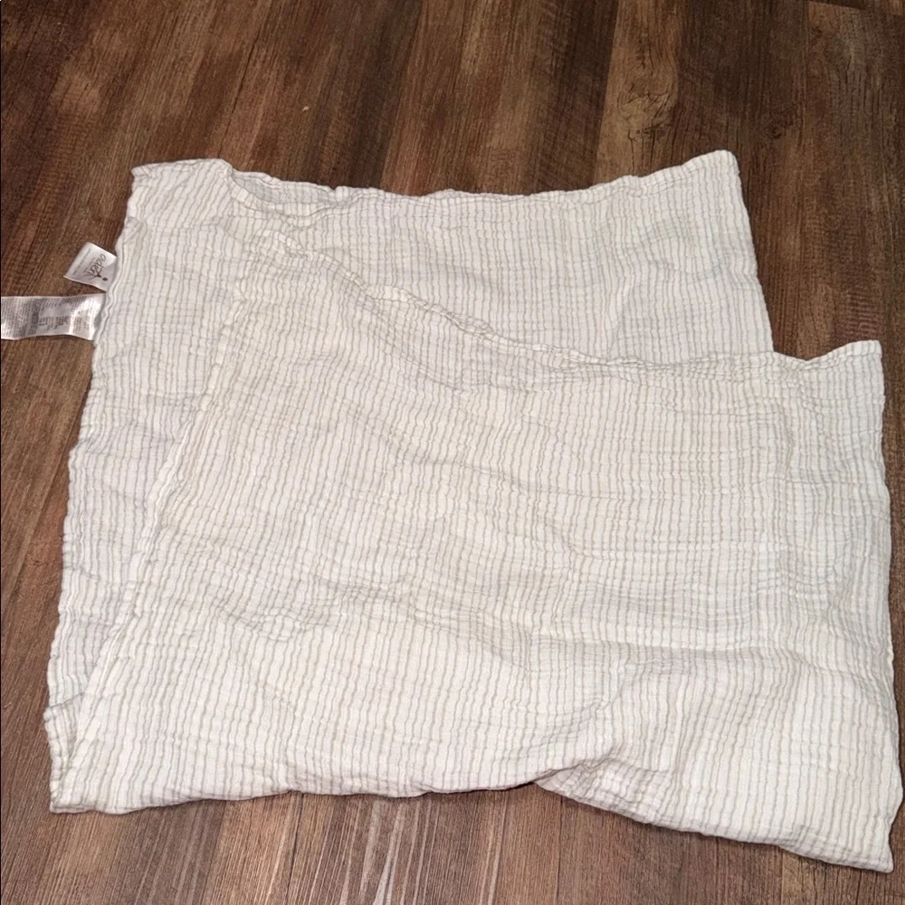 Aden + Anais Baby Blanket Striped Gray Muslin Infant White Label